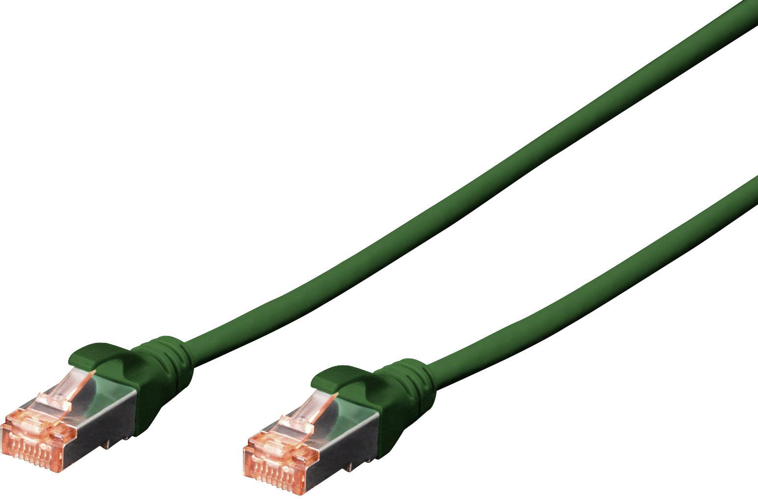 Digitus DK-1644-010/G RJ45 Netwerkkabel, patchkabel CAT 6 S/FTP 1.00 m Groen Halogeenvrij, Verdraaide paren, Snagless, V