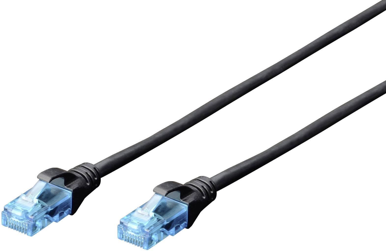 Digitus DK-1512-020/BL RJ45 Netwerkkabel, patchkabel CAT 5e U/UTP 2.00 m Zwart Verdraaide paren 1 stuk(s)