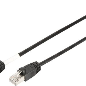 Digitus DK-1644-050/BL-OD RJ45 Netwerkkabel, patchkabel CAT 6 S/FTP 5.00 m Zwart UV-bestendig, Verdraaide paren 1 stuk(s