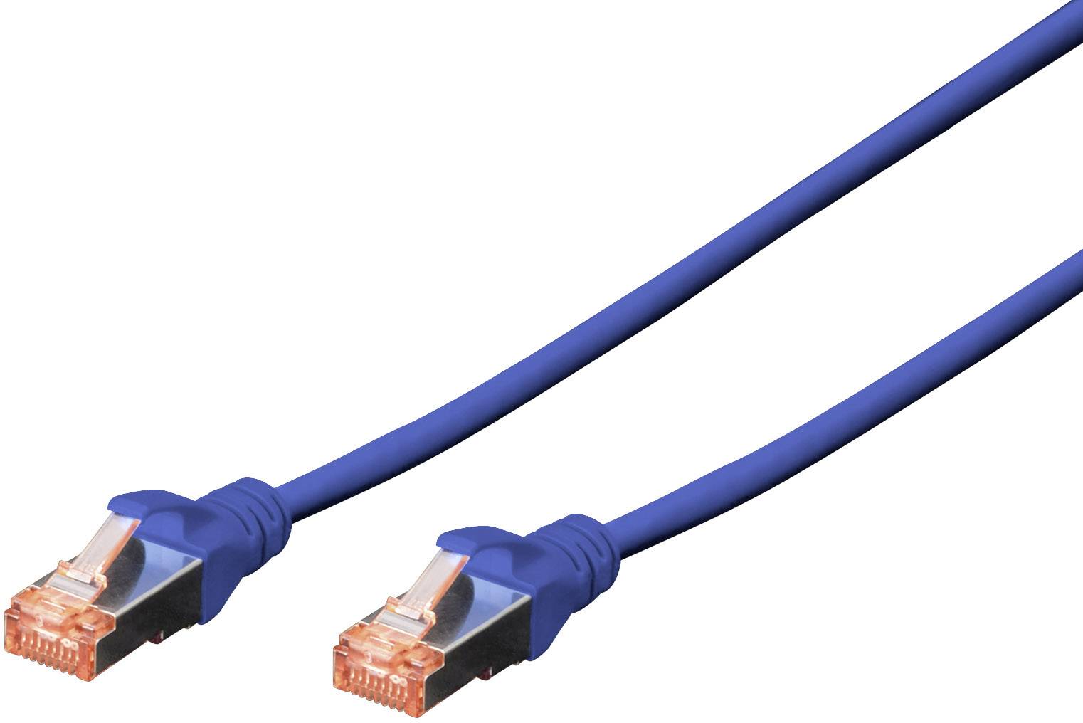Digitus DK-1644-050/B RJ45 Netwerkkabel, patchkabel CAT 6 S/FTP 5.00 m Blauw Halogeenvrij, Verdraaide paren, Snagless, V