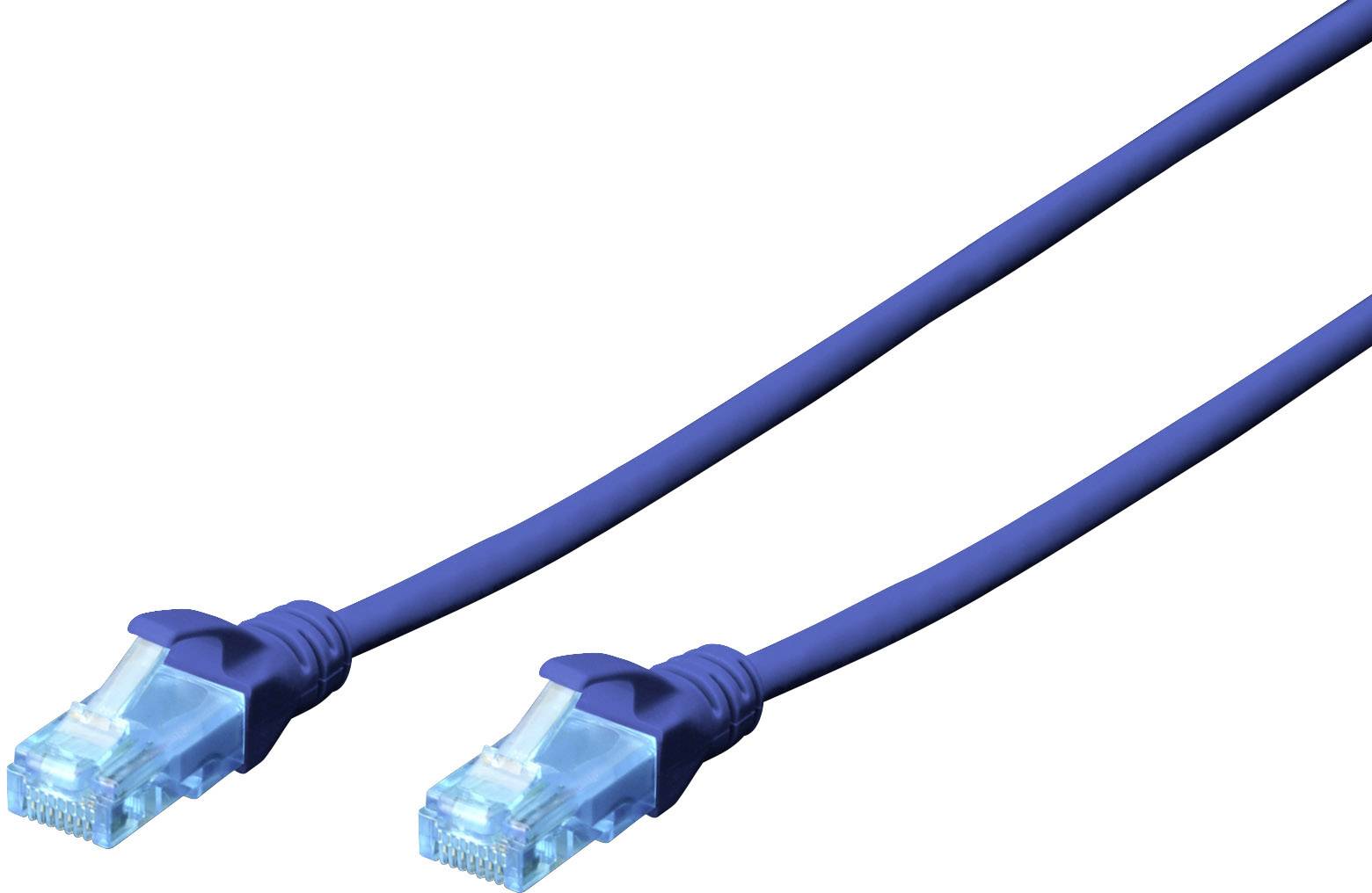 Digitus DK-1512-010/B RJ45 Netwerkkabel, patchkabel CAT 5e U/UTP 1.00 m Blauw Verdraaide paren 1 stuk(s)