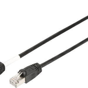 Digitus DK-1644-030/BL-OD RJ45 Netwerkkabel, patchkabel CAT 6 S/FTP 3.00 m Zwart UV-bestendig, Verdraaide paren 1 stuk(s