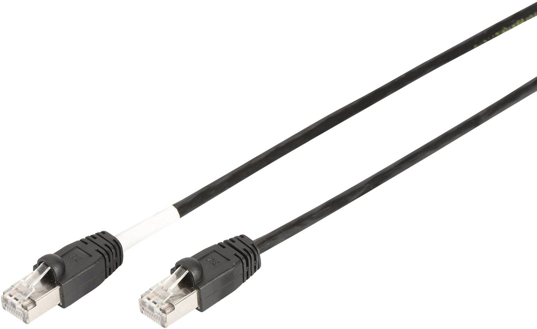 Digitus DK-1644-030/BL-OD RJ45 Netwerkkabel, patchkabel CAT 6 S/FTP 3.00 m Zwart UV-bestendig, Verdraaide paren 1 stuk(s