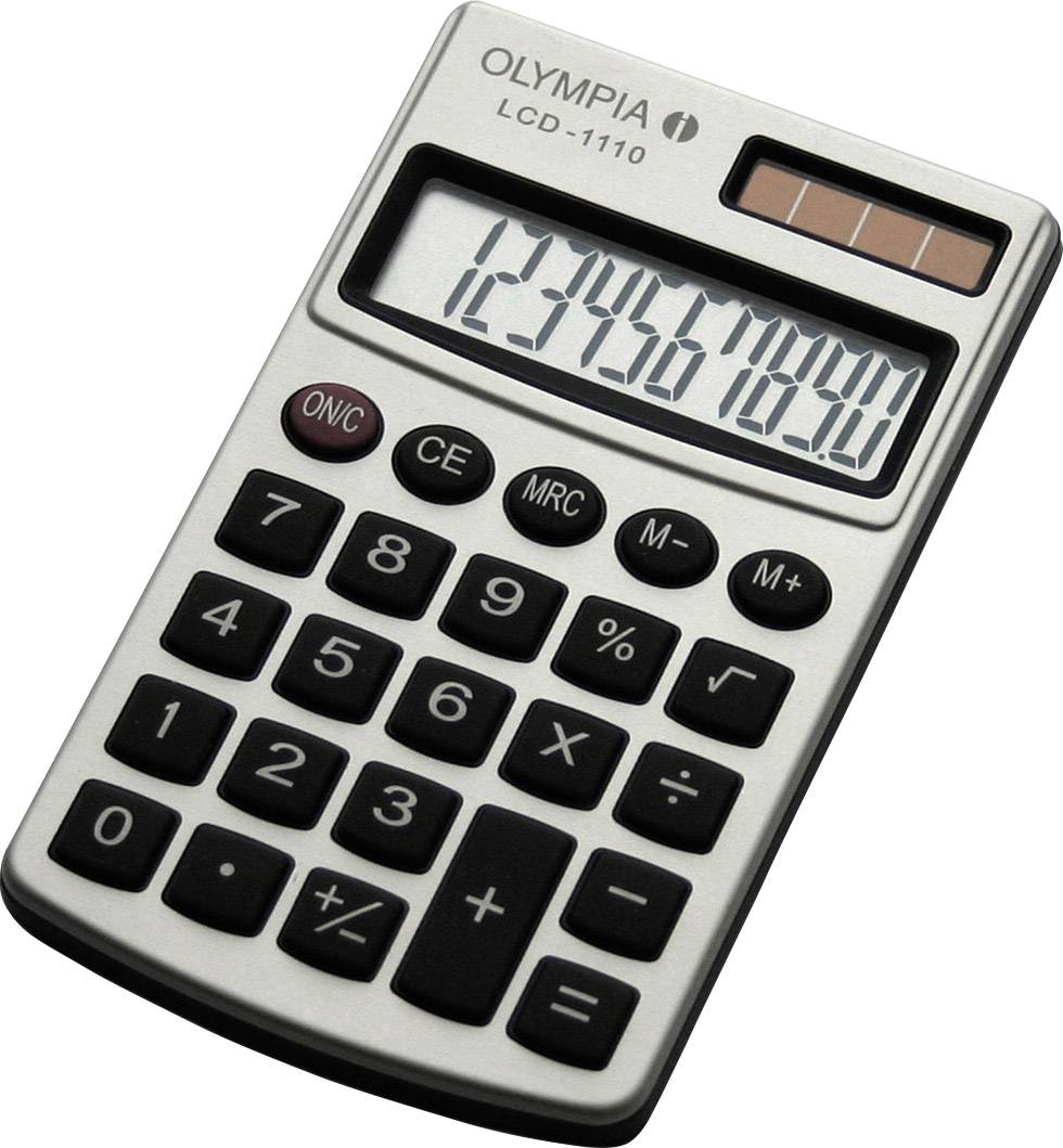 Olympia LCD 1110 Zakrekenmachine Zilver Aantal displayposities: 10 werkt op zonne-energie, werkt op batterijen (l x b x