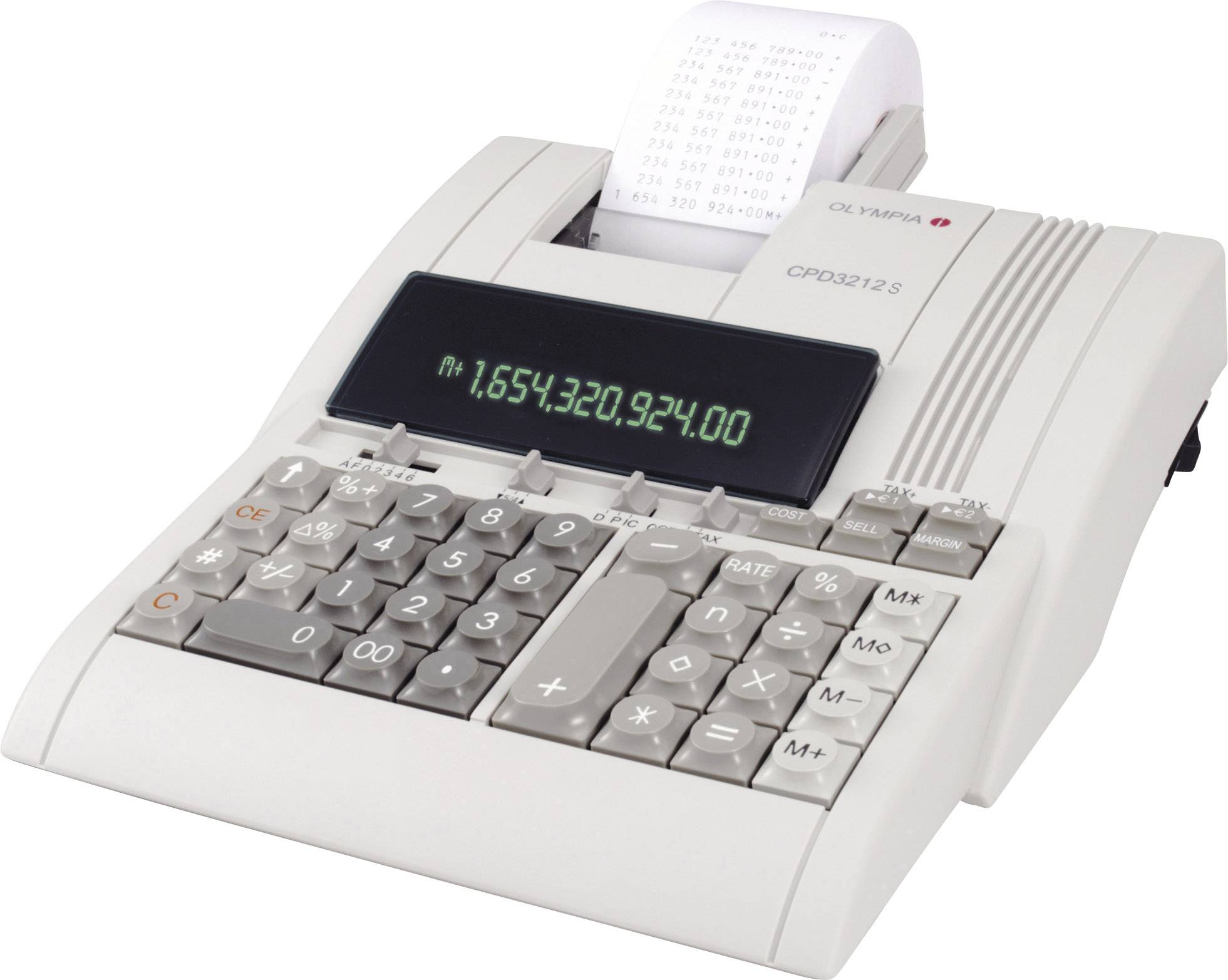 Olympia CPD 3212S Bureaurekenmachine met printer Beige Aantal displayposities: 12 werkt op het lichtnet (b x h x d) 210