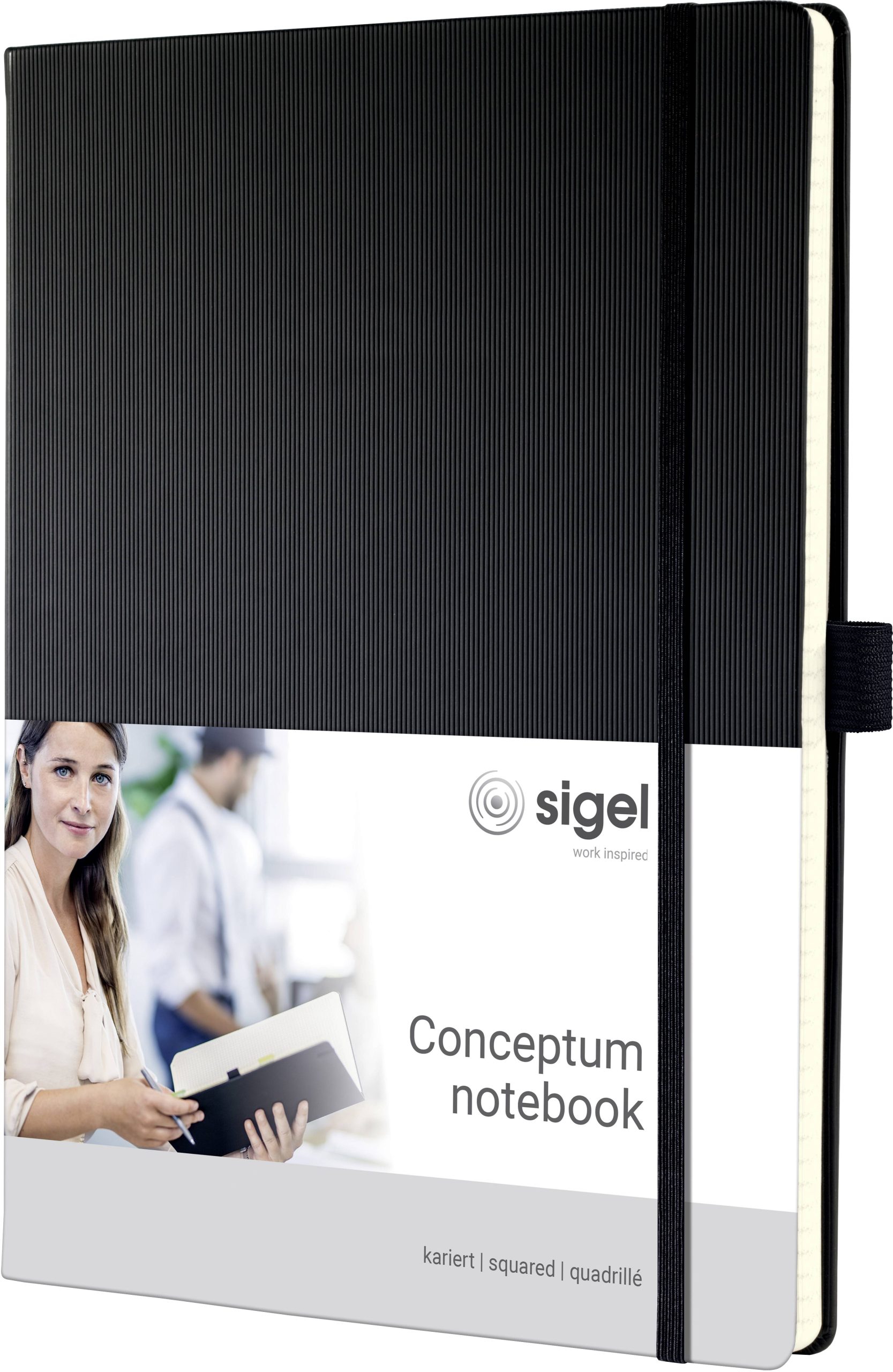 Sigel CONCEPTUM® CO115 Notitieboek Geruit Zwart Aantal pagina's: 97 DIN A4+