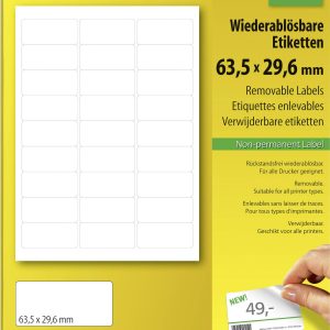 Sigel LA210 Universele etiketten 63.5 x 29.6 mm Papier Wit 675 stuk(s) Weer verwijderbaar Inkjet, Laser (zwart/wit), Las Sigel LA210 Universele etiketten 63.5 x 29.6 mm Papier Wit 675 stuk(s) Weer verwijderbaar Inkjet, Laser (zwart/wit), Las