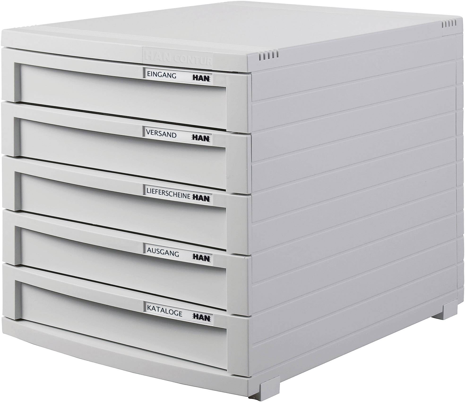 HAN CONTUR 1505-11 Ladebox Lichtgrijs DIN A4, DIN B4, DIN C4 Aantal lades: 5