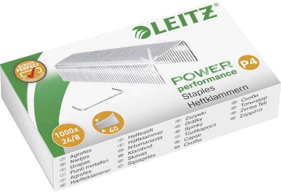 Leitz 5571-00-00 Type nietje: 24/8 Nietjes 1000 stuk(s) Nietcapaciteit: 40 vel (80 g/m²)