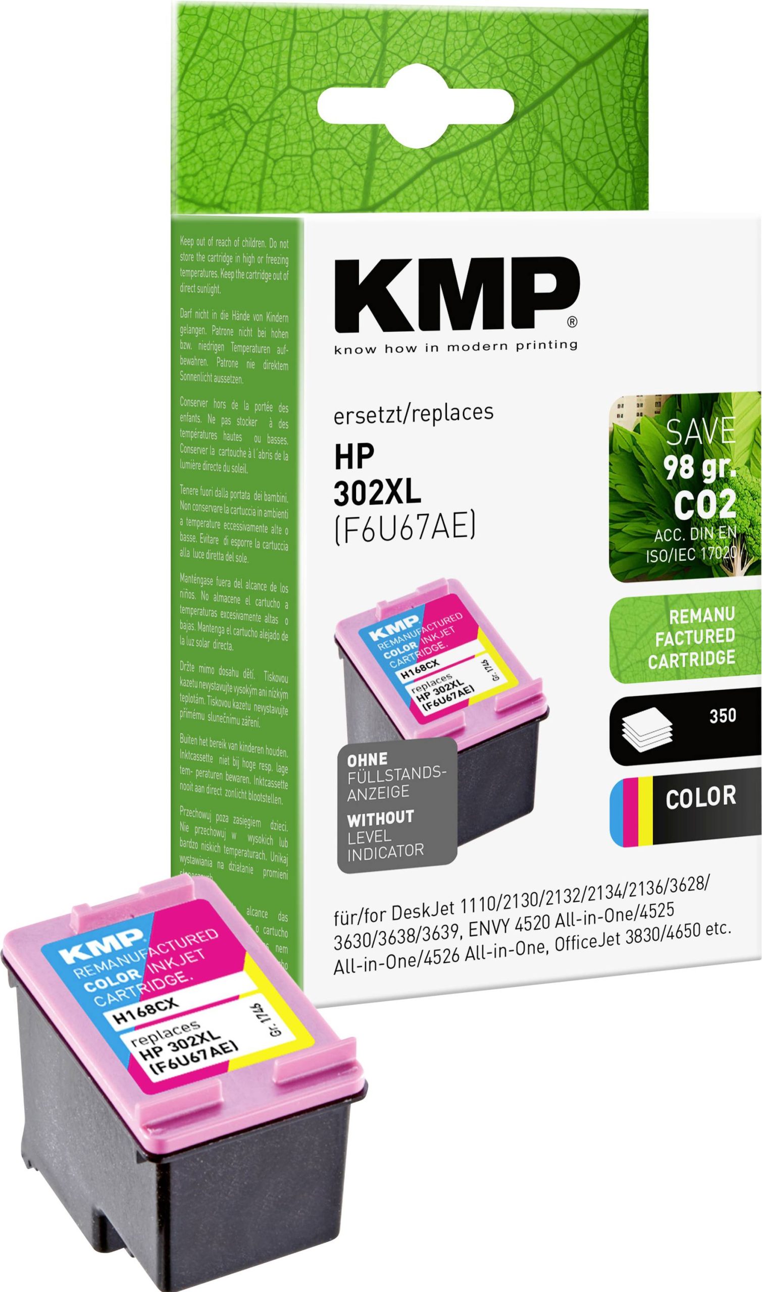 KMP Inktcartridge H168CX Compatibel vervangt HP 302XL, F6U67AE Kleur 1746,4030