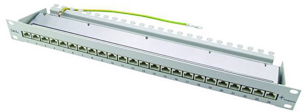Telegärtner 100007017 24 poorten Netwerkpatchpaneel 483 mm (19") CAT 6A 1 HE Grijs-wit (RAL 7035) Ingericht