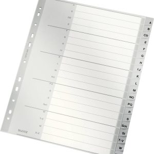 Leitz tabbladen A-Z, plastic, grijs