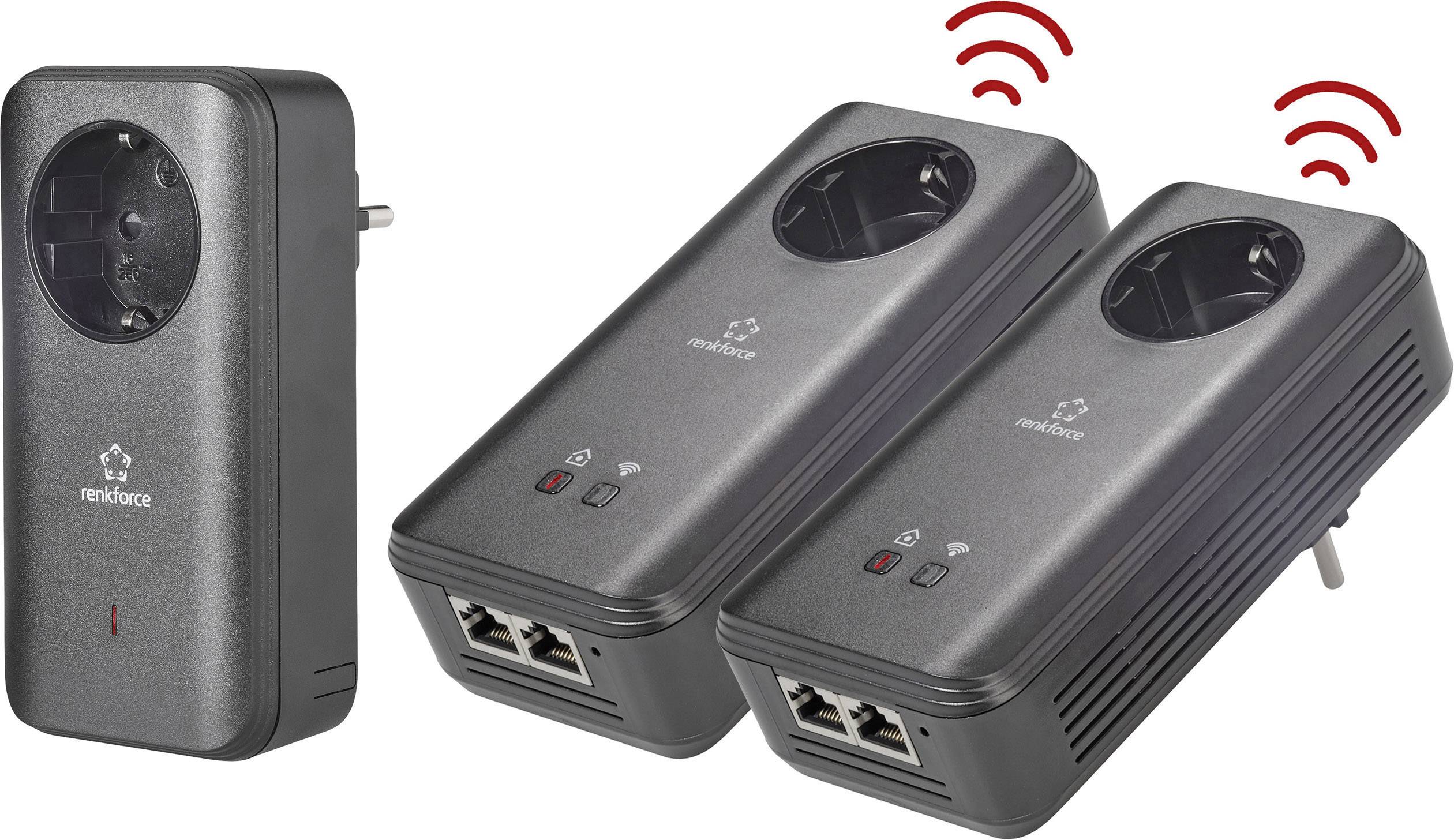 Renkforce PL1200D WiFi Powerline WiFi netwerkkit RF-4660434 1.2 GBit/s