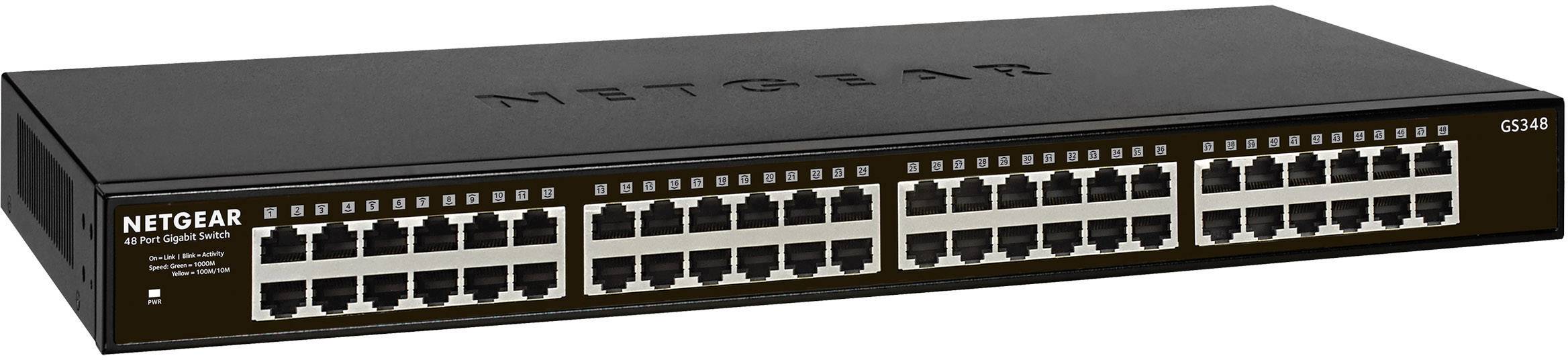 NETGEAR GS348-100EUS NETGEAR SOHO GS348 - Switch - unmanaged - 48 x 10/100/1000 Netwerk switch 48 poorten 1 GBit/s
