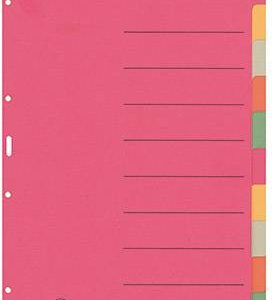 Leitz 4359 Register DIN A4 blanco Karton (dun) Meerdere kleuren 10 tabbladen 43590000