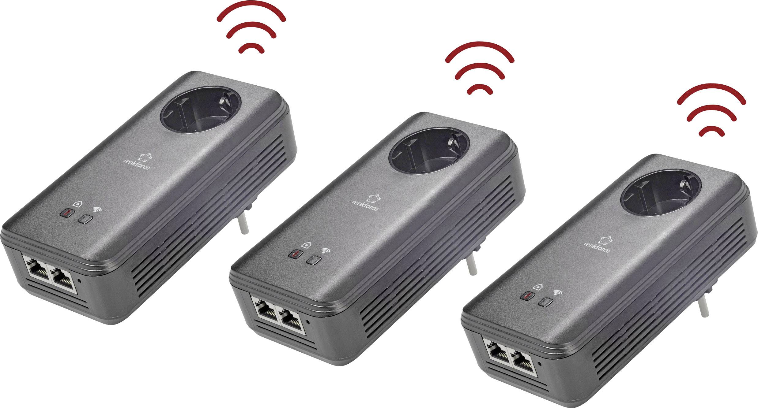 Renkforce PL1200D AC Starter Network WiFi-accesspoint Network Kit RF-4665306 1200 MBit/s