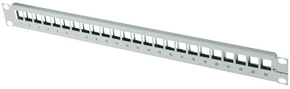 Telegärtner 100021496 24 poorten Netwerkpatchpaneel 483 mm (19") CAT 6A 1 HE Grijs-wit (RAL 7035) Niet ingericht