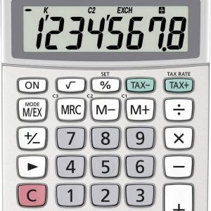 Casio MS-88ECO Bureaurekenmachine Zilver Aantal displayposities: 8 werkt op zonne-energie, werkt op batterijen (b x h x