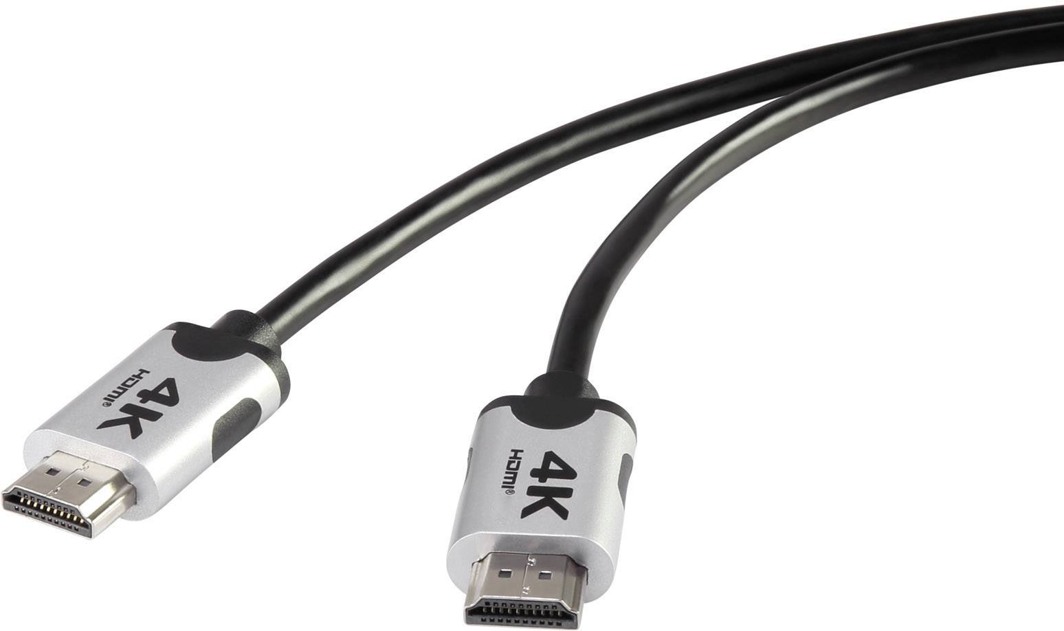 SpeaKa Professional SP-6344136 HDMI-kabel HDMI Aansluitkabel HDMI-A-stekker 2.00 m Zwart 4K UHD, Audio Return Channel (A