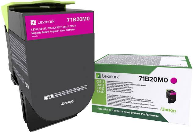 Lexmark Tonercassette (recycling) CS317 CS417 CS517 CX317 CX417 CX517 Origineel Magenta 2300 bladzijden 71B20M0