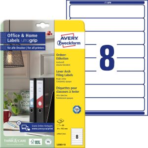 Avery-Zweckform Ordneretiketten L6060-10 34 x 192 mm Papier Wit Permanent hechtend 80 stuk(s) Avery-Zweckform Ordneretiketten L6060-10 34 x 192 mm Papier Wit Permanent hechtend 80 stuk(s)