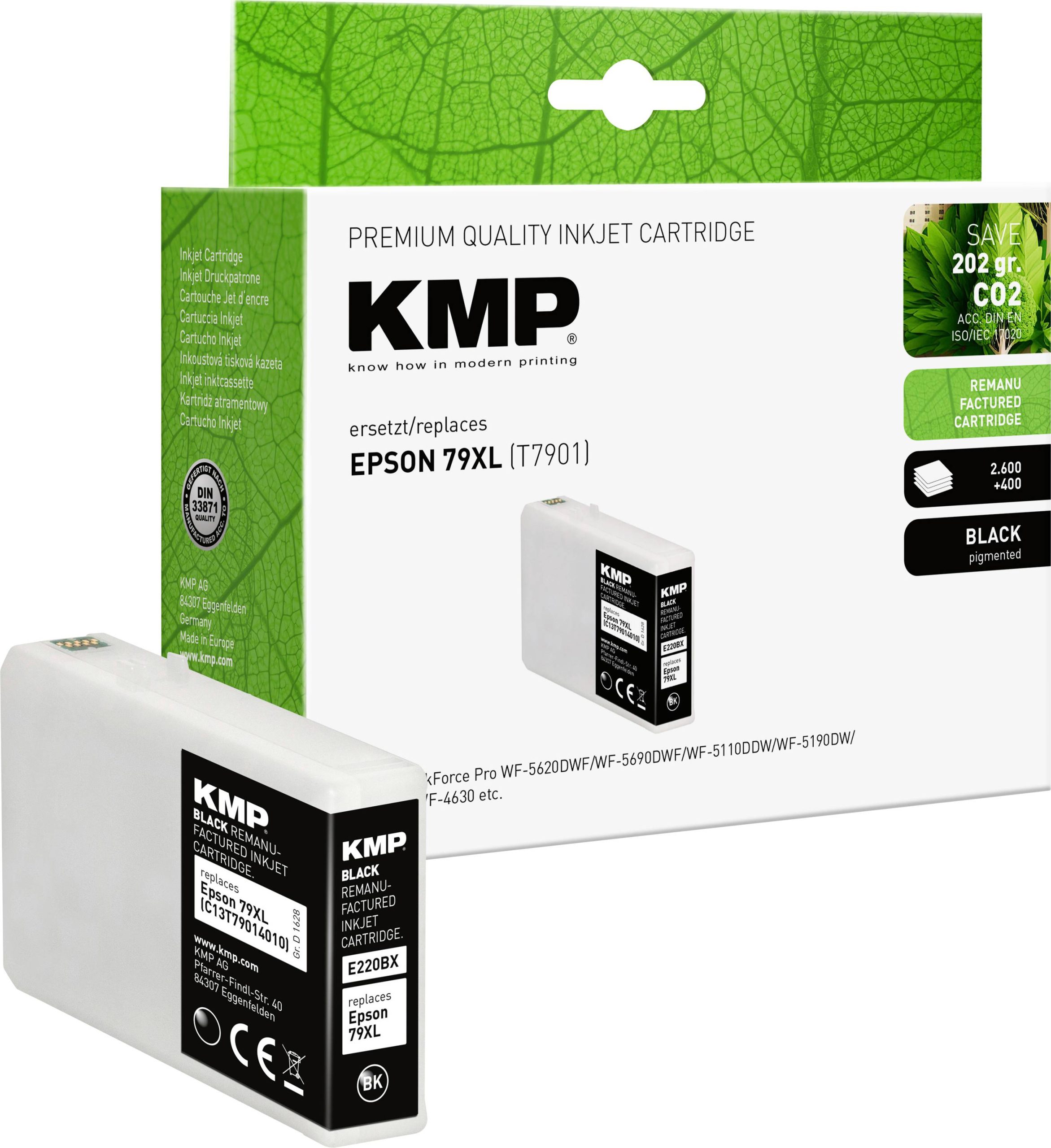 KMP Inktcartridge vervangt Epson 79XL, T7901 Compatibel Zwart E220BX 1628,4001