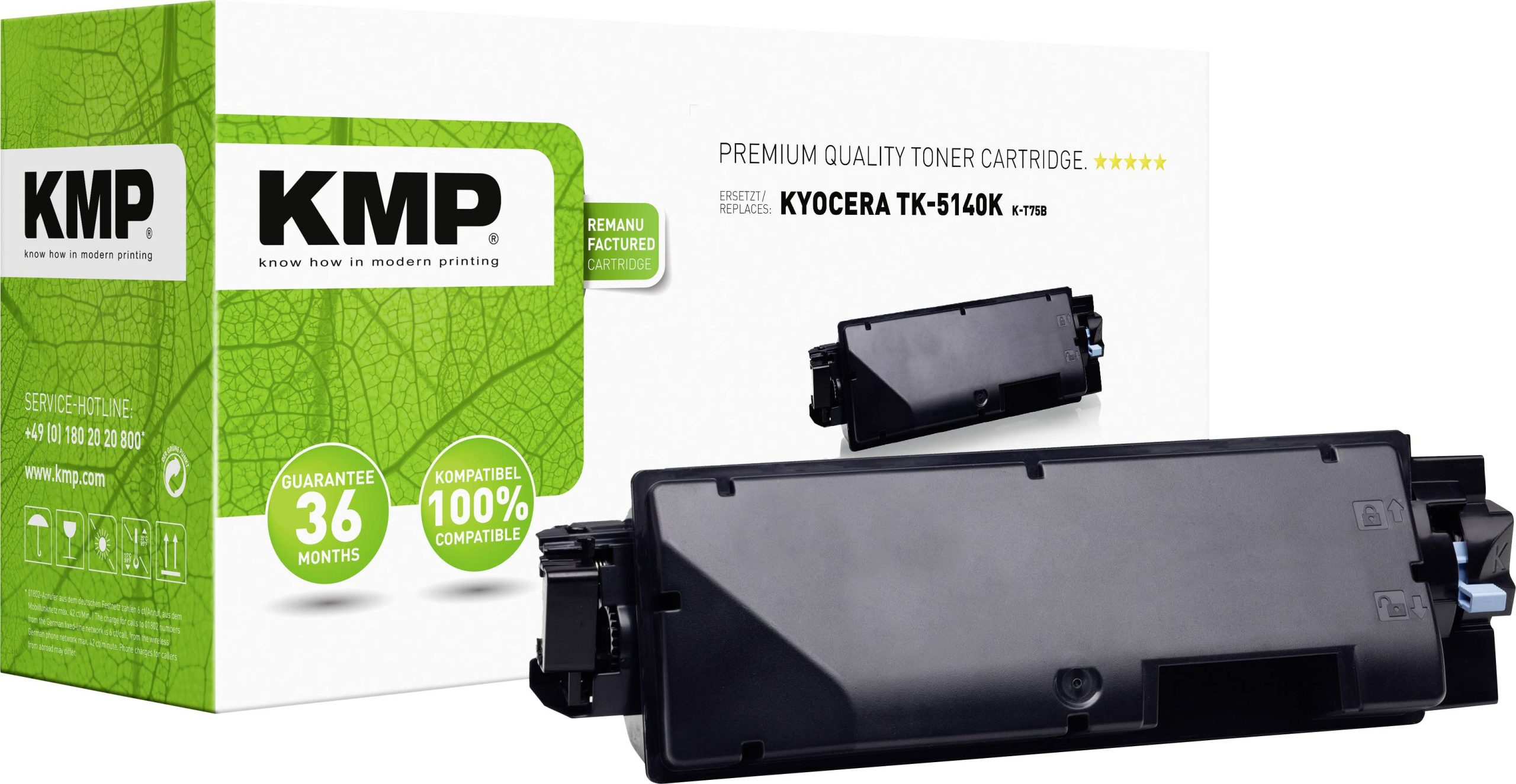 KMP Toner vervangt Kyocera TK-5140K Compatibel Zwart 7000 bladzijden K-T75B 2910,0000