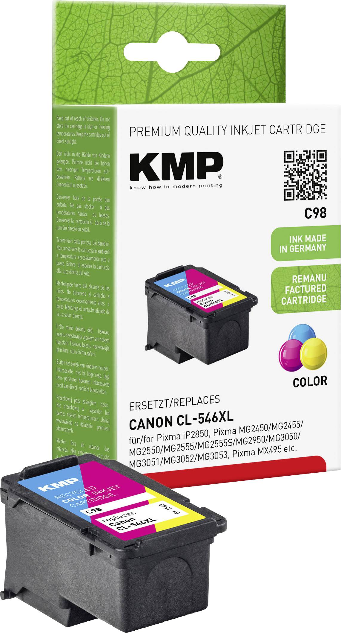 KMP Inktcartridge vervangt Canon CL-546XL Compatibel Kleur C98 1563,4030
