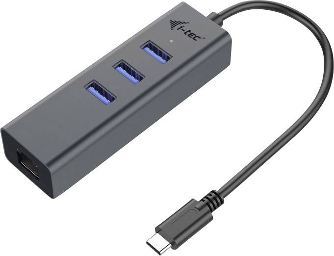 i-tec i-Tec USB-C Metal 3-Port - Hub - 3 x SuperSpeed USB 3.0 + 1 x 10/100/1000 Netwerkadapter 10 / 100 / 1000 MBit/s US