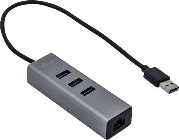 i-tec i-Tec USB 3.0 Metal 3-Port - Hub - 3 x SuperSpeed USB 3.0 + 1 x 10/100/1000 Netwerkadapter 10 / 100 / 1000 MBit/s