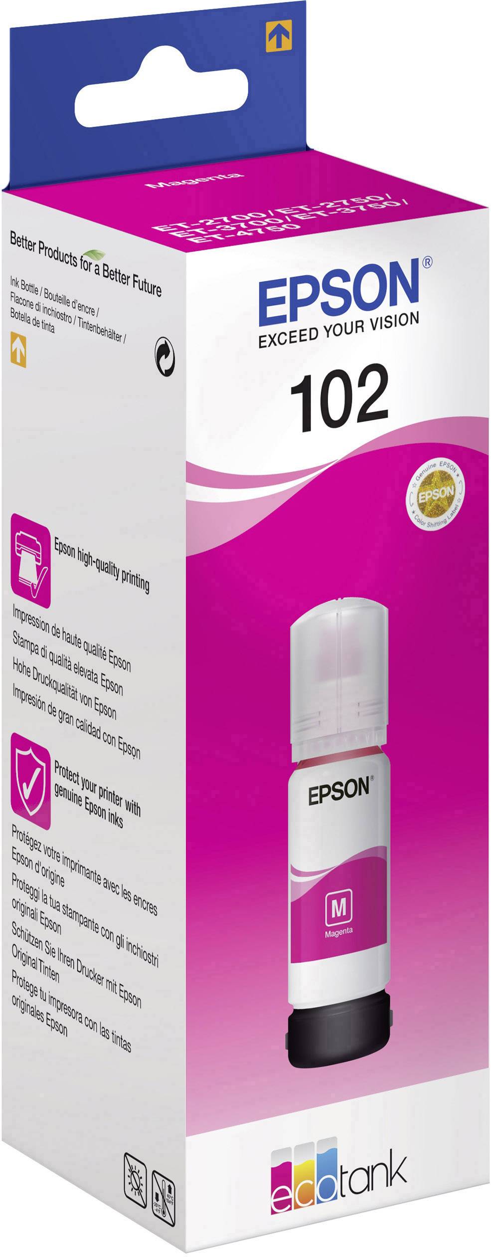 Epson C13T03R340 102 EcoTank Navulinkt Origineel Epson Magenta 70 ml