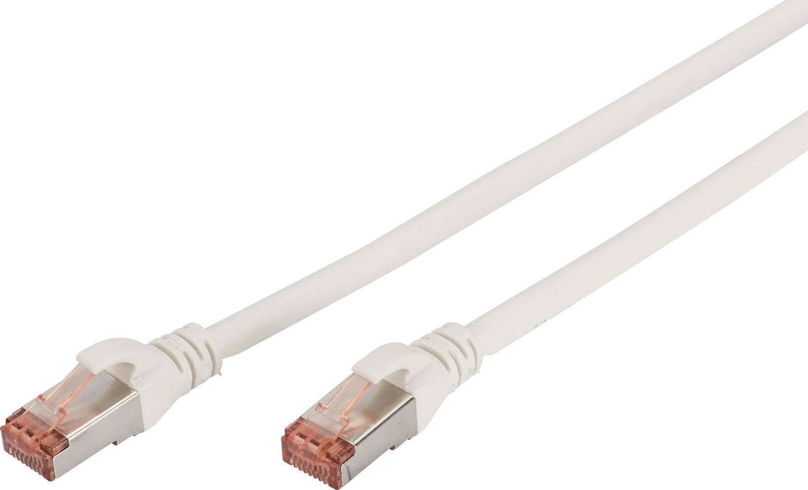 Digitus DK-1644-005/WH RJ45 Netwerkkabel, patchkabel CAT 6 S/FTP 0.50 m Wit Vlambestendig, Folie afscherming, Afschermin