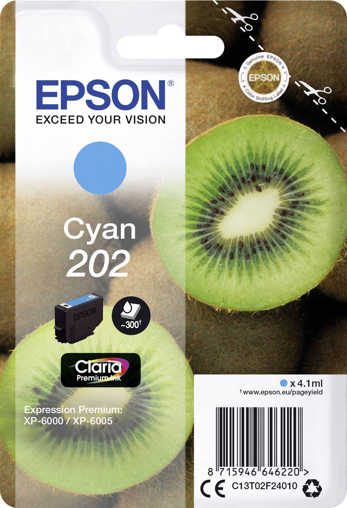 Epson Inktcartridge 202 Origineel Cyaan C 13 T 02F24010