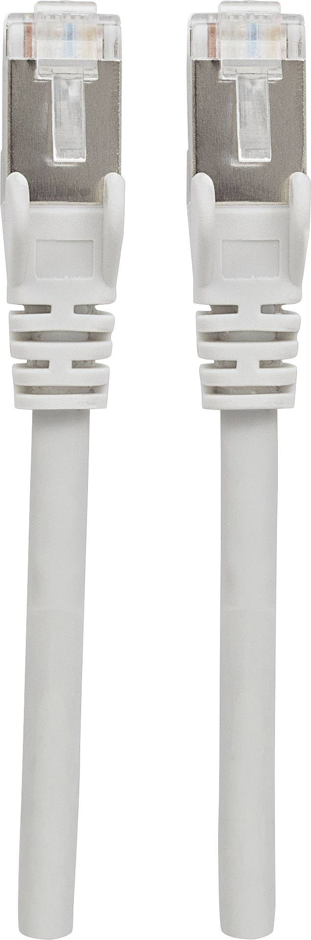 Intellinet 740869 RJ45 Netwerkkabel, patchkabel CAT 6A S/FTP 3.00 m Grijs Folie afscherming, Afscherming gevlochten, Afg