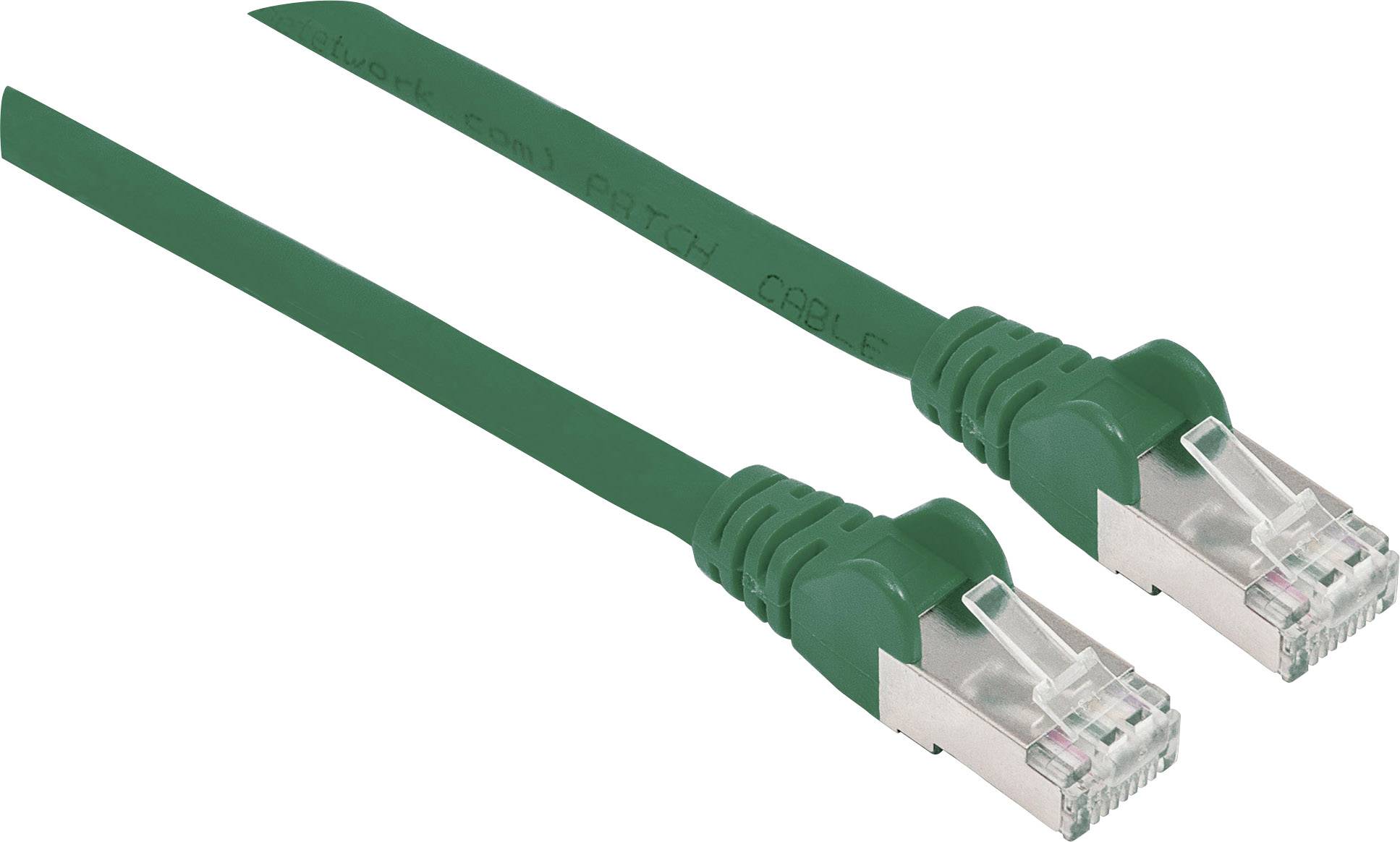 Intellinet 740906 RJ45 Netwerkkabel, patchkabel CAT 6A S/FTP 3.00 m Groen Folie afscherming, Afscherming gevlochten, Afg
