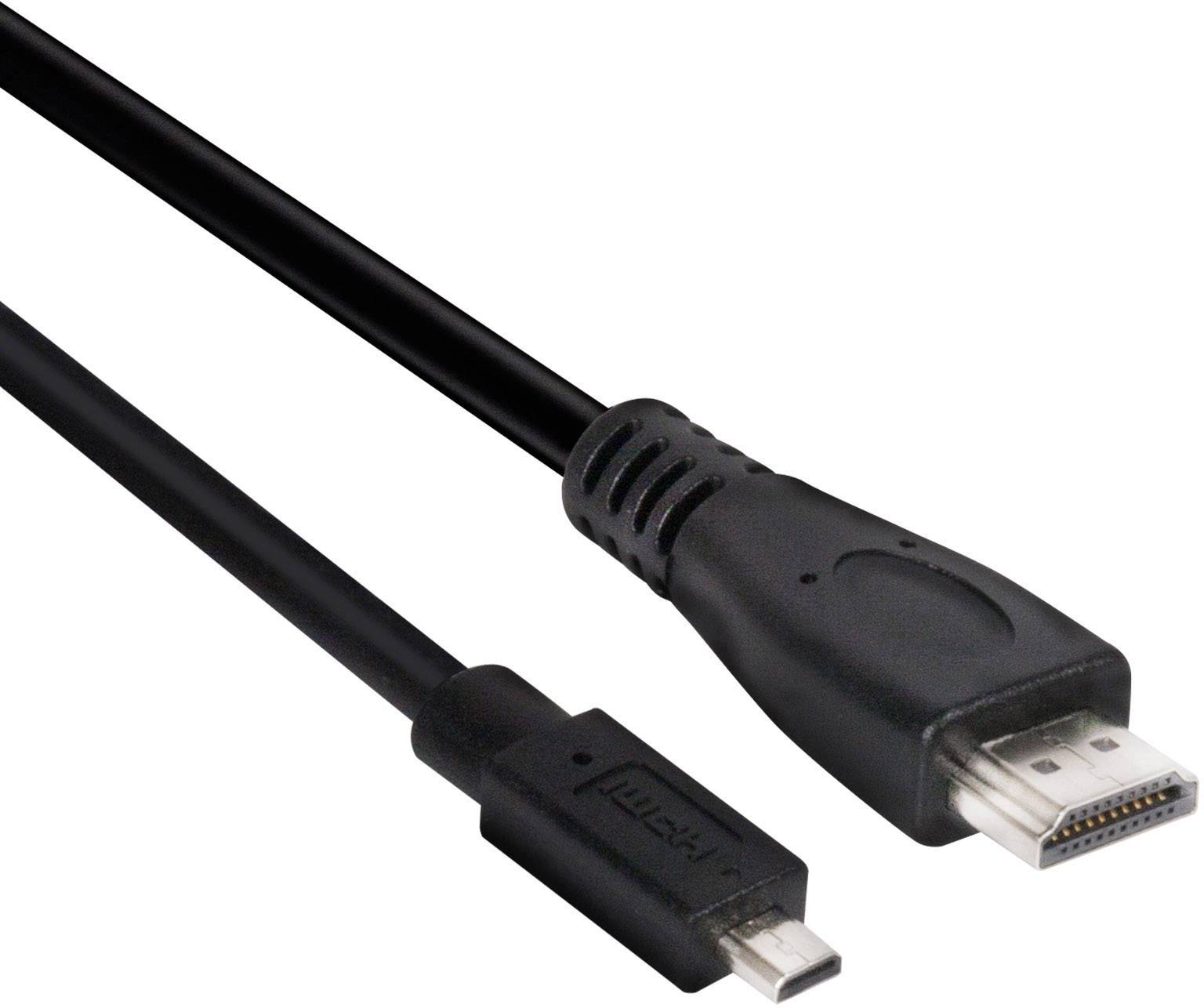 club3D CAC-1351 HDMI-kabel HDMI Aansluitkabel HDMI-micro-D-stekker, HDMI-A-stekker 1.00 m Zwart 4K UHD