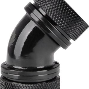 Thermaltake Pacific G1/4 PETG Tube 45-Degree Dual Compression 16mm OD – Black Waterkoelinghoekverbinder Thermaltake Pacific G1/4 PETG Tube 45-Degree Dual Compression 16mm OD – Black Waterkoelinghoekverbinder