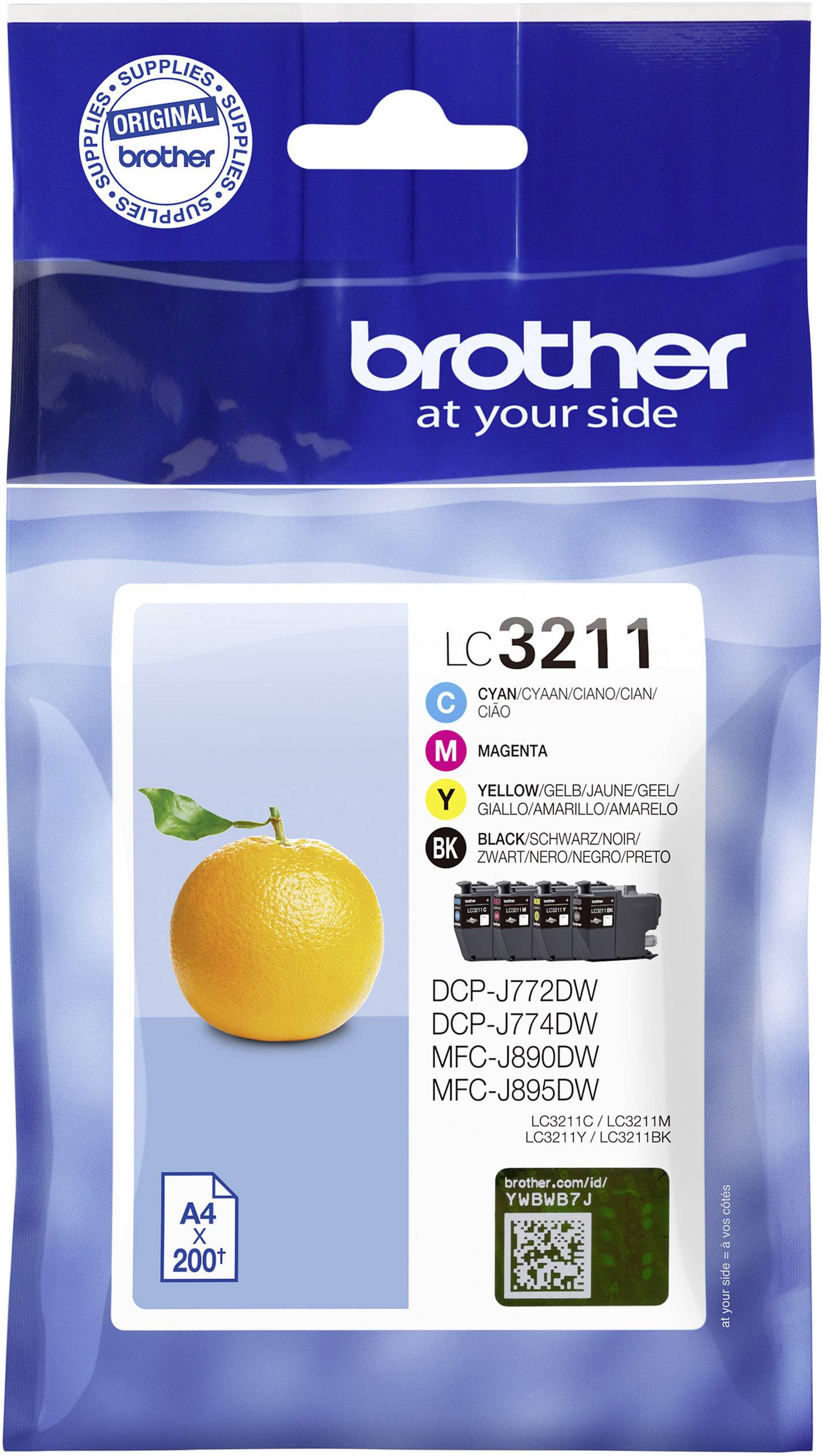 Brother Inktcartridge LC-3211 VALDR Origineel Combipack Zwart, Cyaan, Magenta, Geel LC3211VALDR