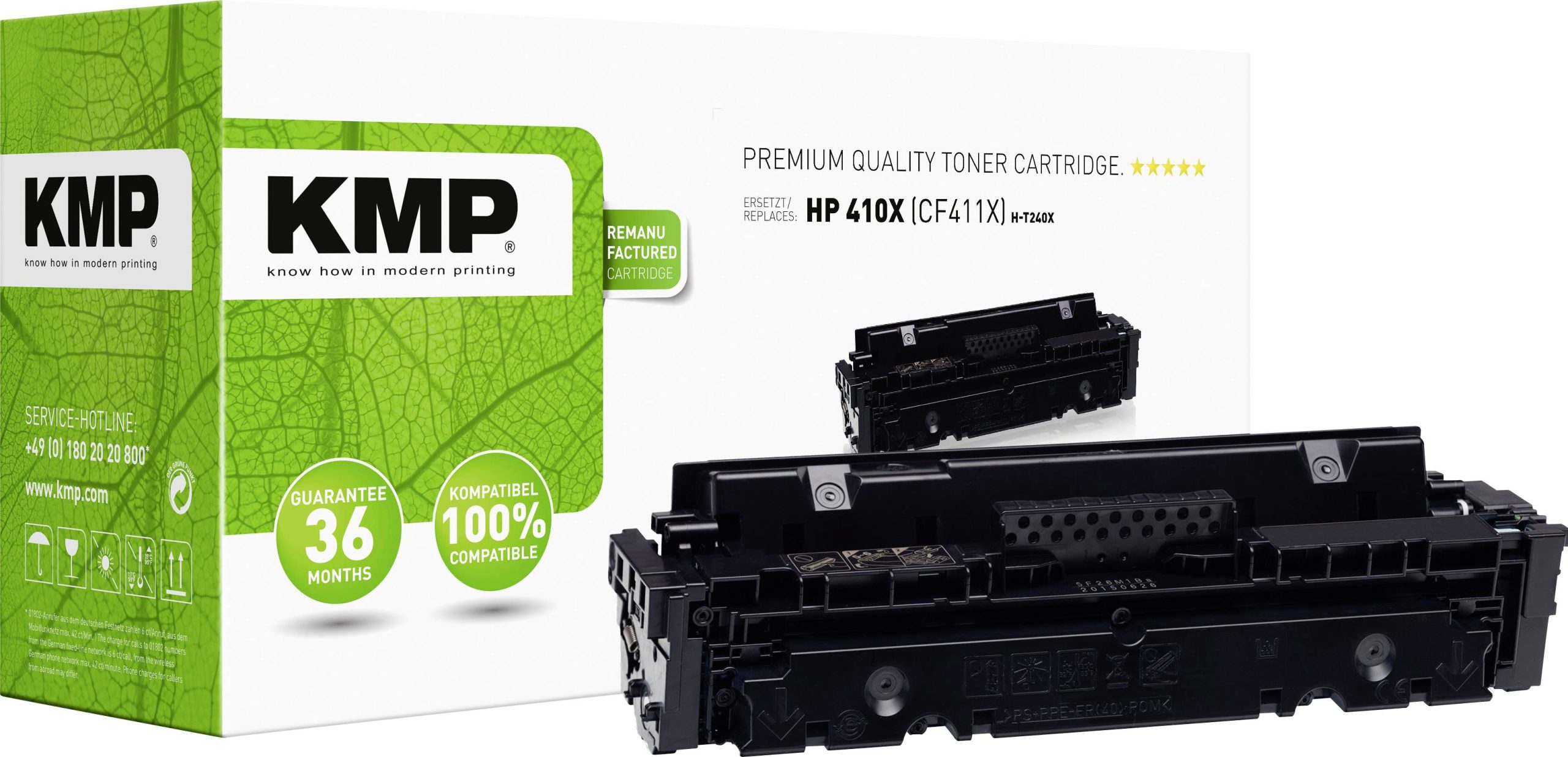 KMP Toner vervangt HP 410X, CF411X Compatibel Cyaan 5000 bladzijden H-T240X 2538,3003