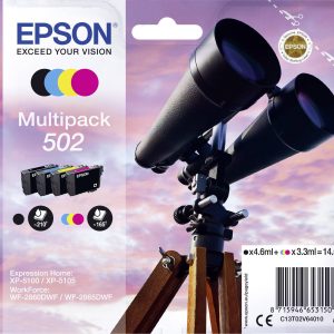 Epson Inktcartridge T02V6, 502 Origineel Combipack Zwart, Cyaan, Magenta, Geel C13T02V64010 Epson Inktcartridge T02V6, 502 Origineel Combipack Zwart, Cyaan, Magenta, Geel C13T02V64010