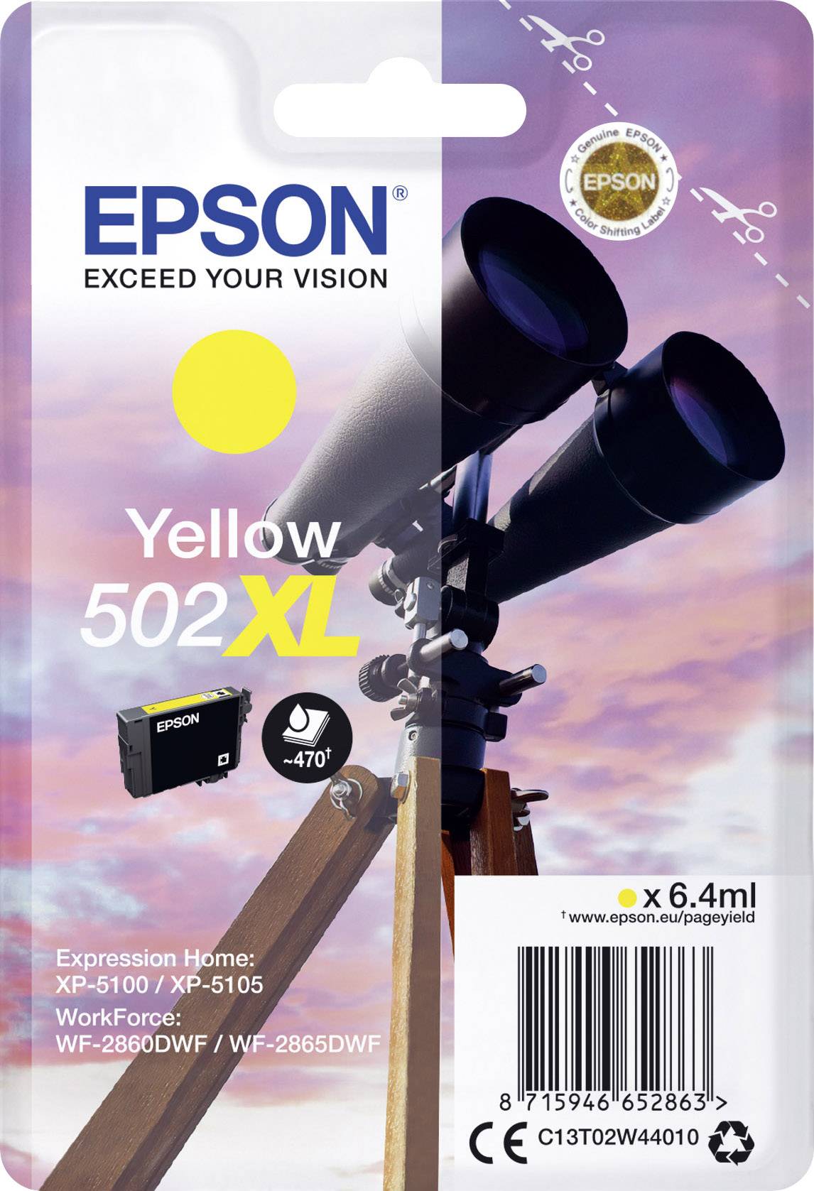 Epson Inktcartridge 502XL Origineel Geel C 13 T 02W44010