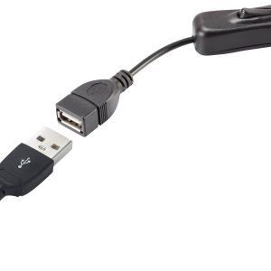 Renkforce RF3346622 USB-kabel USB 2.0 USB-A stekker, Apple Lightning stekker 0.30 m Zwart Incl. aan/uitschakelaar, Vergu