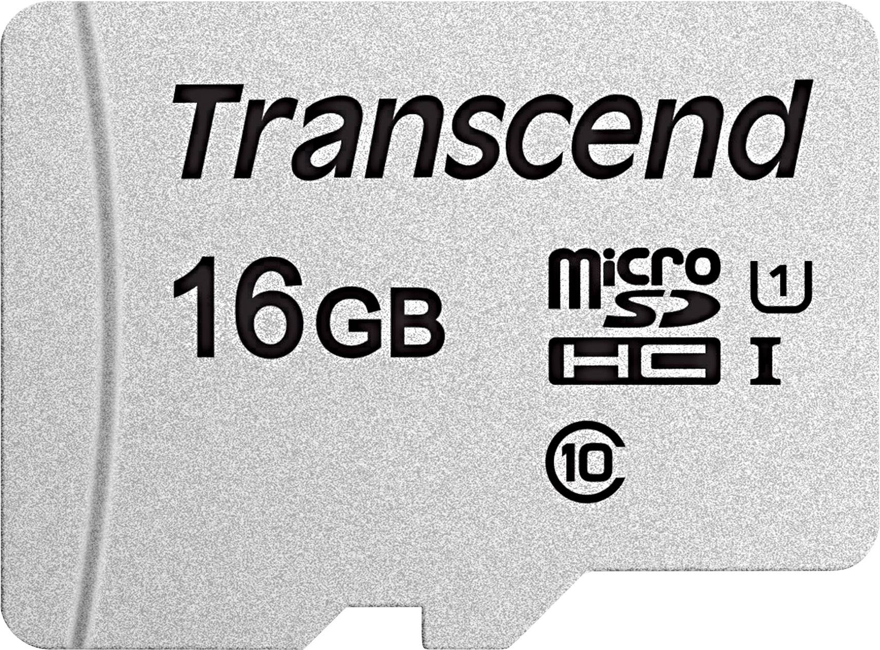 Transcend Premium 300S microSDHC-kaart 16 GB Class 10, UHS-I, UHS-Class 1