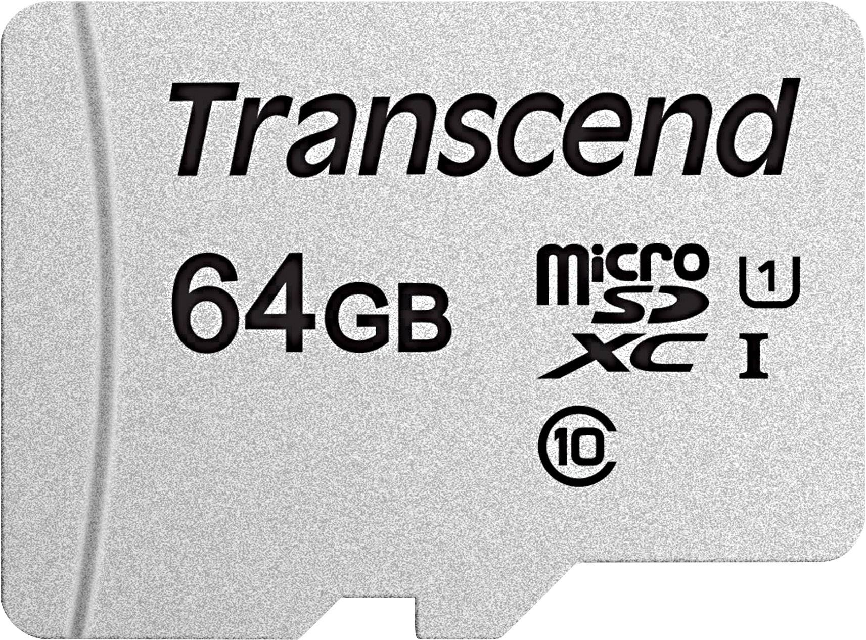 Transcend Premium 300S microSDXC-kaart 64 GB Class 10, UHS-I, UHS-Class 1