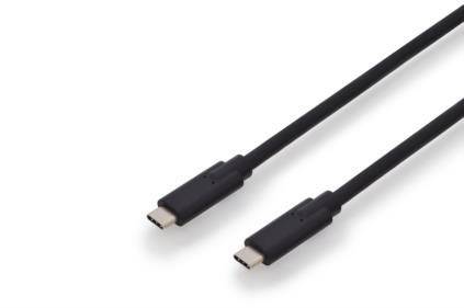 Digitus AK-300139-010-S USB-kabel USB 3.2 Gen1 USB-C stekker, USB-C stekker 1.00 m Zwart Afgeschermd (dubbel)