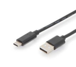 Digitus AK-300148-030-S USB-kabel USB 2.0 USB-C stekker, USB-A stekker 3.00 m Zwart Afgeschermd (dubbel), Stekker past o Digitus AK-300148-030-S USB-kabel USB 2.0 USB-C stekker, USB-A stekker 3.00 m Zwart Afgeschermd (dubbel), Stekker past o