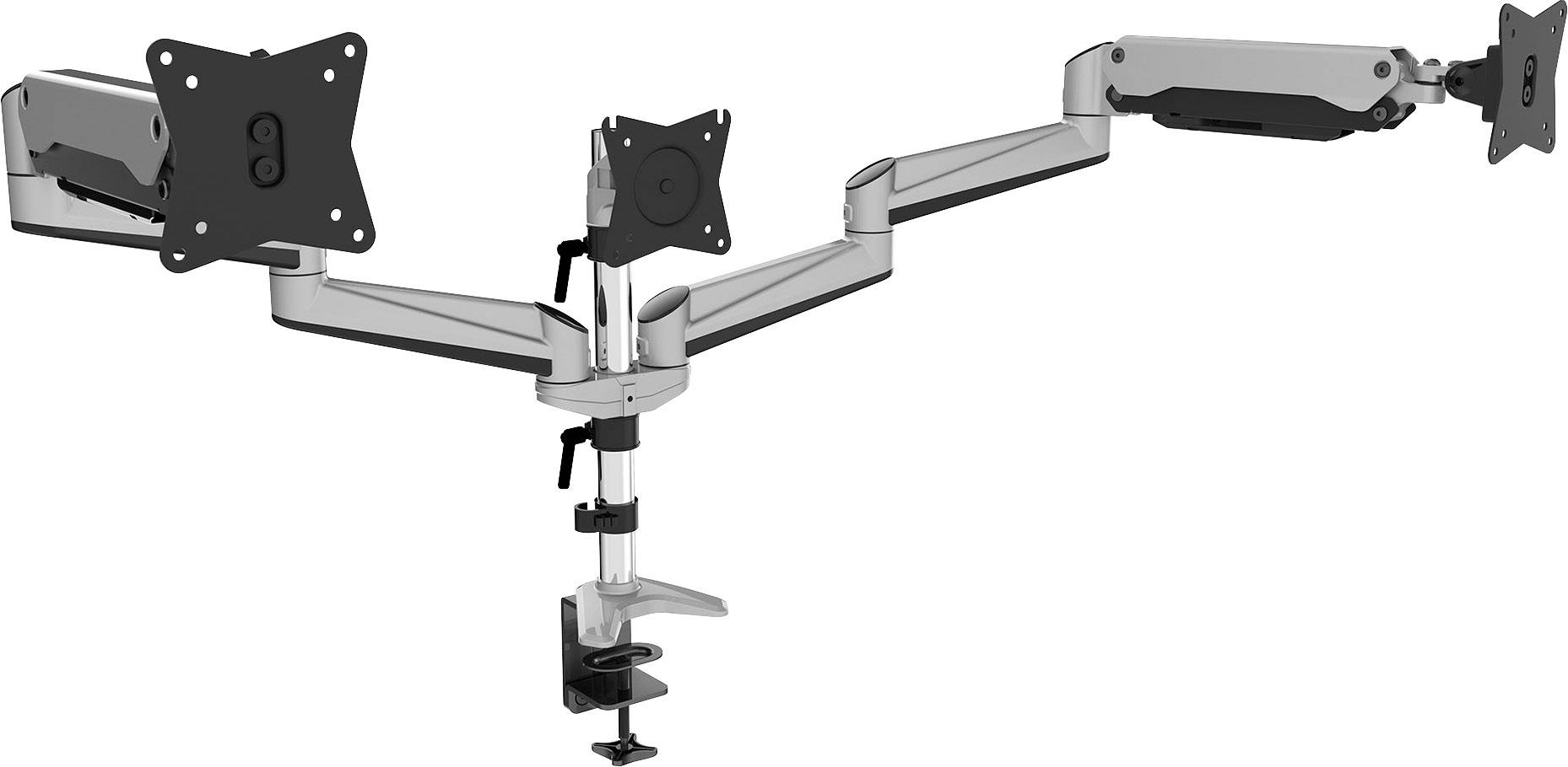 Digitus DA-90363 Monitor-tafelbeugel Aantal monteerbare displays: 3 Display(s) 38,1 cm (15") - 68,6 cm (27") Zwart, Zilv