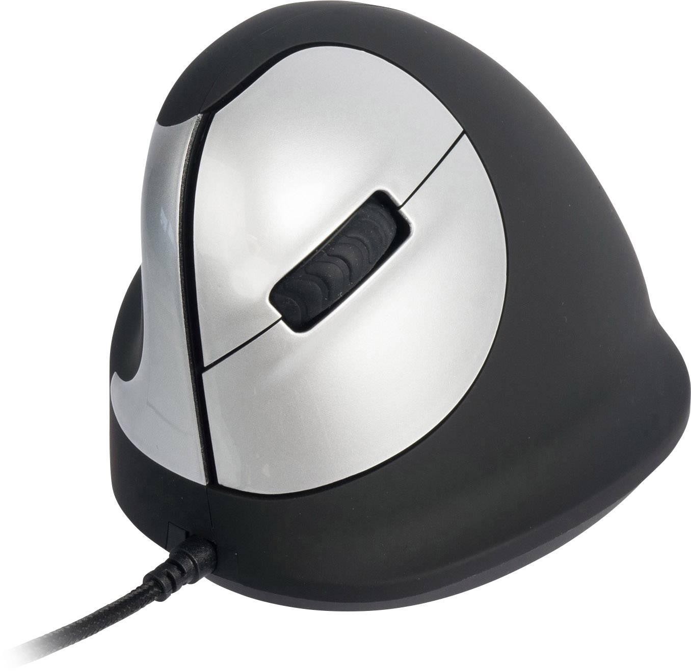 R-GO Tools RGOHELE Ergonomische muis USB Maat: M Optisch Zwart, Zilver 4 Toetsen 1750 dpi Ergonomisch
