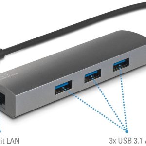 Renkforce Netwerkadapter/Hub 1 GBit/s USB-C 3.2 Gen 1, Gigabit-LAN (1 Gbit/s), USB-A 3.2 Gen 1 Renkforce Netwerkadapter/Hub 1 GBit/s USB-C 3.2 Gen 1, Gigabit-LAN (1 Gbit/s), USB-A 3.2 Gen 1
