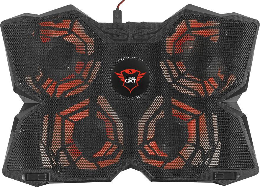 Trust GXT 278 Yozu Cooling-pad voor laptop In hoogte verstelbaar, Regelbare ventilator